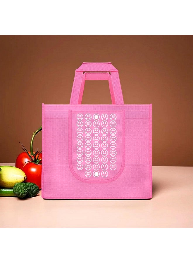 Kuber Industries Kuber Industries Pack of 3 Foldable Shopping Bags For Women | Grocery Bags For Market | Jhola/Thela & Daily Use Bags | Smile- Pink, Green & Purple - Image 2