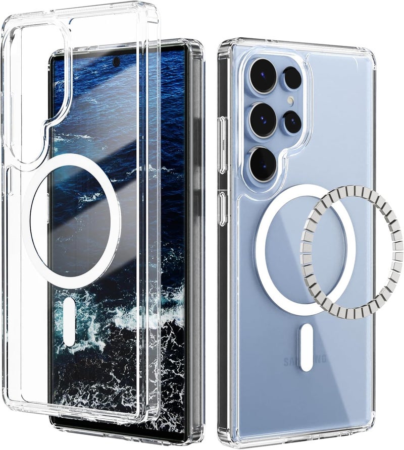 DIZORO Magnetic for Samsung Galaxy S25 Ultra 5G Case Clear [Compatible with MagSafe][Anti-Yellowing][Built-in 4 Airbags][Military Grade Protection][Shockproof Slim] S25 Ultra Phone Back Cover (Clear) - Image 4
