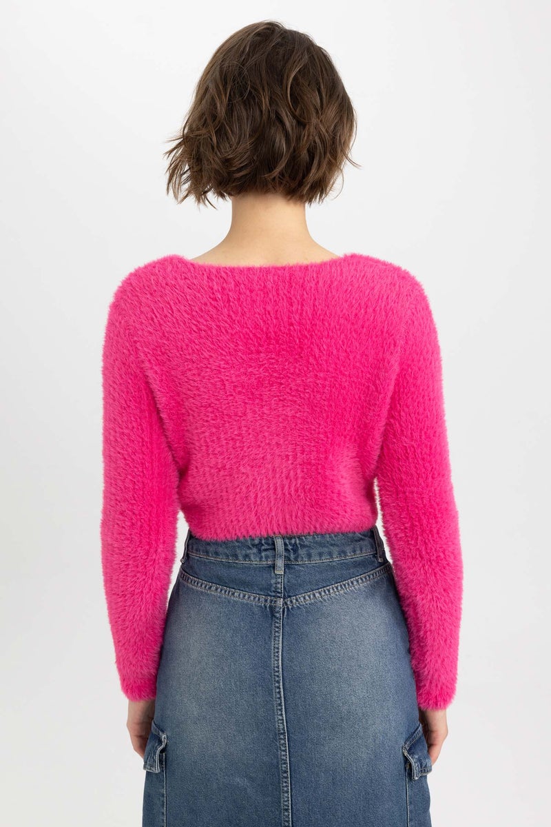 DeFacto Woman Slim Fit V-Neck Knitwear Cardigan - Image 4