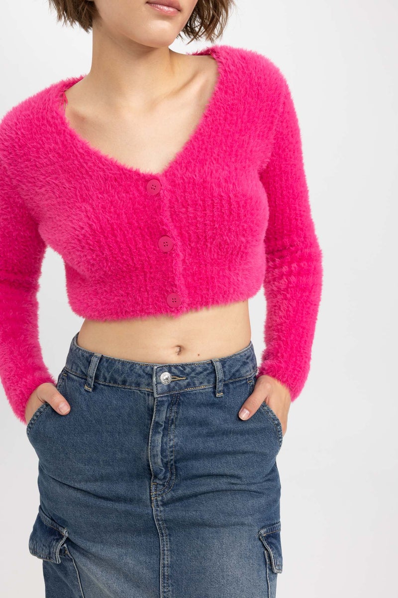 DeFacto Woman Slim Fit V-Neck Knitwear Cardigan - Image 2