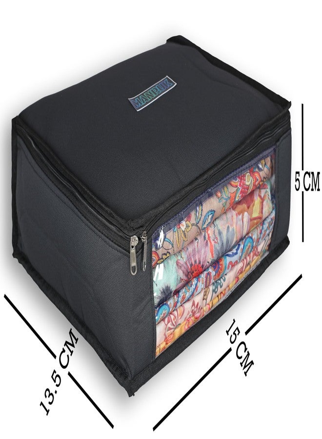 MANRUK Saree Storage Bag | Premium Non-Woven Fabric Saree Organizer with Transparent Window & Zipper | Foldable Cloth Storage for Sarees, Lehengas, Clothes (5 SAREE STORAGE BAG) - Image 3