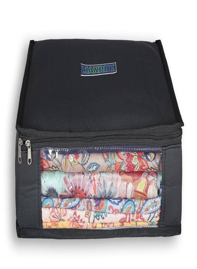 MANRUK Saree Storage Bag | Premium Non-Woven Fabric Saree Organizer with Transparent Window & Zipper | Foldable Cloth Storage for Sarees, Lehengas, Clothes (5 SAREE STORAGE BAG) - Image 1