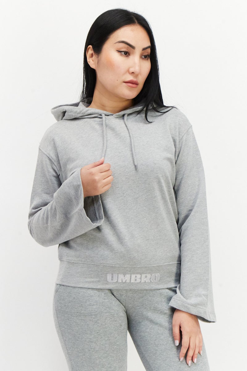 umbro Women Sportswear Fit Brand Logo Training Hoodies, Grey - Image 1