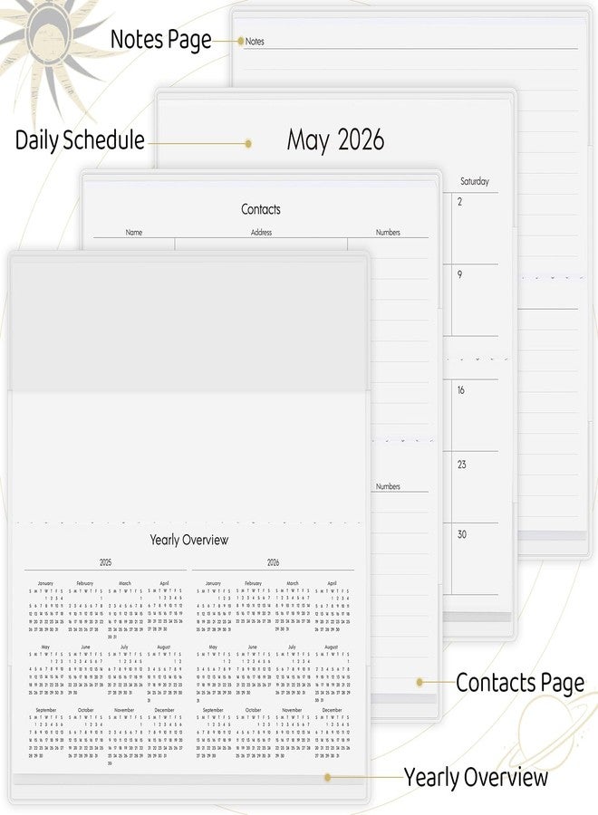 KONVINIT Pocket Calendar 2026, Pocket Calendar 2026-2027 - Runs From July 2025 Until December 2027, Pocket Planner 2026-3.7" x 6.7", Calendar Planner with Moon Phase for Women, Teacher, Student, Moon - Image 2