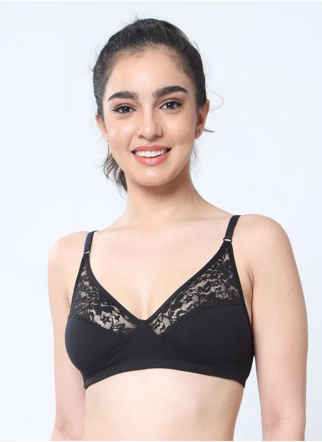 Envie Lace Detail Low Back T-shirt Bra by Styli