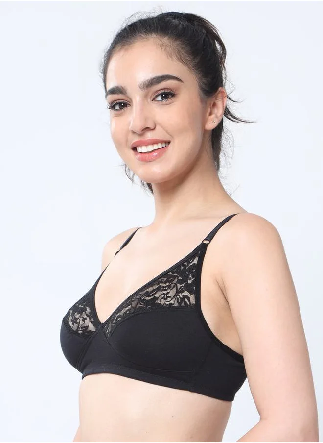 Envie Lace Detail Low Back T-shirt Bra by Styli