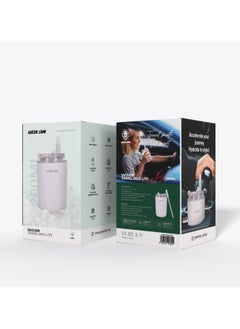 GREEN LION Vacuum Travel Mug Lite 280 ML / Stainless Steel Material / Keep 6hrs Hot / 280ml Capacity / Cup Holder Friendly / Food Grade Silicone Straw / Keep 12hrs Cold - White  - Image 5