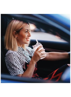GREEN LION Vacuum Travel Mug Lite 280 ML / Stainless Steel Material / Keep 6hrs Hot / 280ml Capacity / Cup Holder Friendly / Food Grade Silicone Straw / Keep 12hrs Cold - White  - Image 4