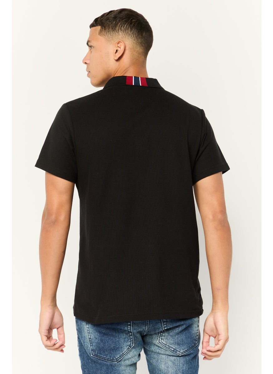 Nordland Men Regular Fit Brand Logo Polo Shirt, Black  - Image 2
