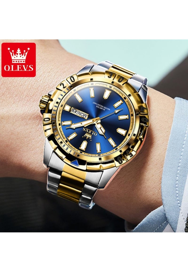 أوليفز ساعات رجالية كوارتز ستانلس ستيل مقاومة للماء 5560 - Image 3