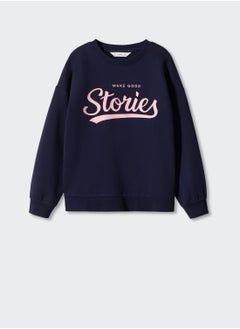Kids Stories Print Crew Neck Sweatshirt