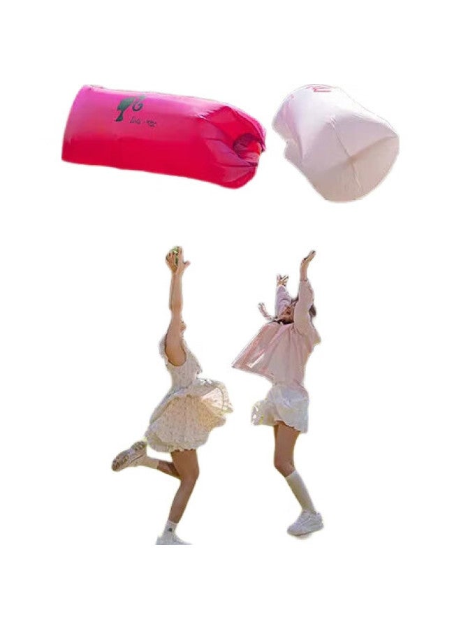 Primitive Man Yuanren Barbie Inflatable Sofa, Outdoor Camping, Lazy Air Single, Portable Camping, Music Festival Air Mattress, Bright Pink - Image 1