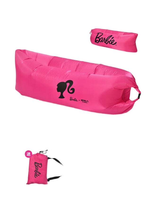 Primitive Man Yuanren Barbie Inflatable Sofa, Outdoor Camping, Lazy Air Single, Portable Camping, Music Festival Air Mattress, Bright Pink - Image 2