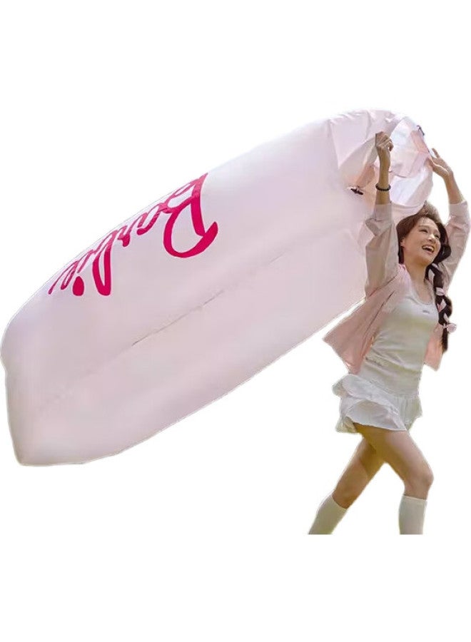 Primitive Man Yuanren Barbie Inflatable Sofa, Outdoor Camping, Lazy Air Single, Portable Camping, Music Festival Air Mattress, Bright Pink - Image 3
