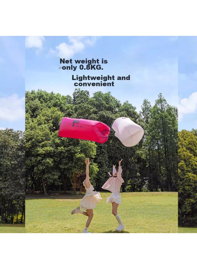 Primitive Man Yuanren Barbie Inflatable Sofa, Outdoor Camping, Lazy Air Single, Portable Camping, Music Festival Air Mattress, Bright Pink - Image 4