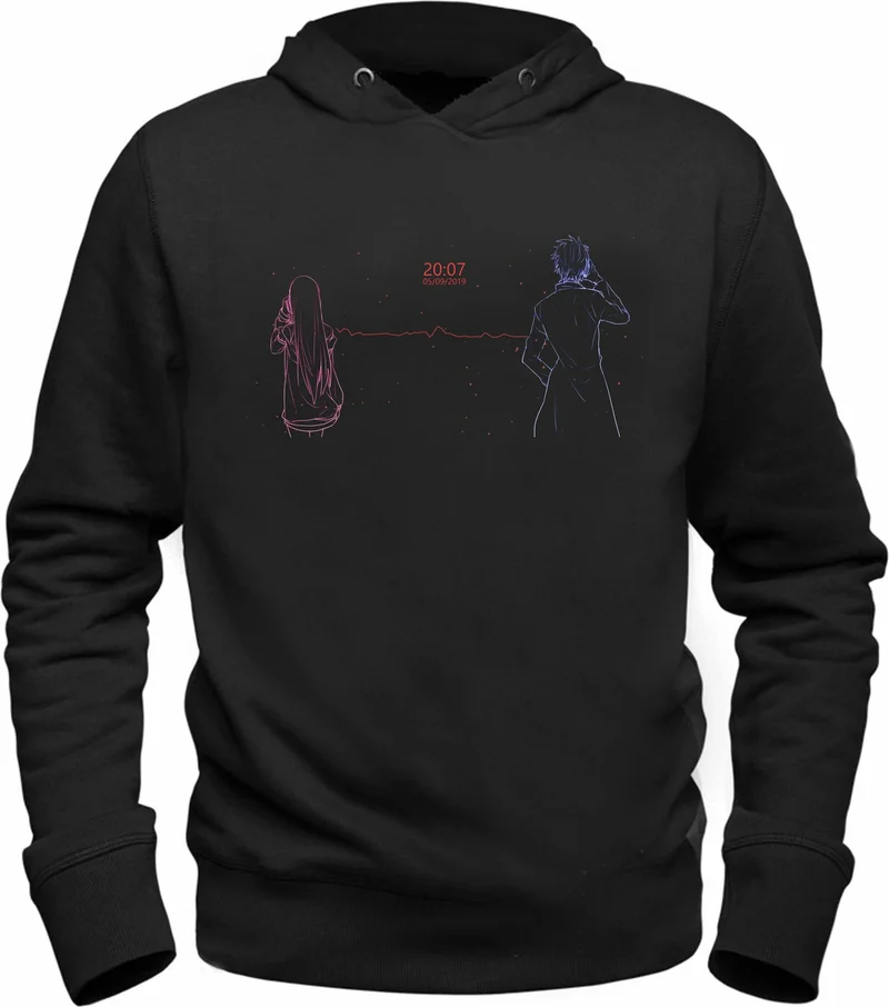 Alfa Tshirt Steins;gate Printed Black Sweatshirt