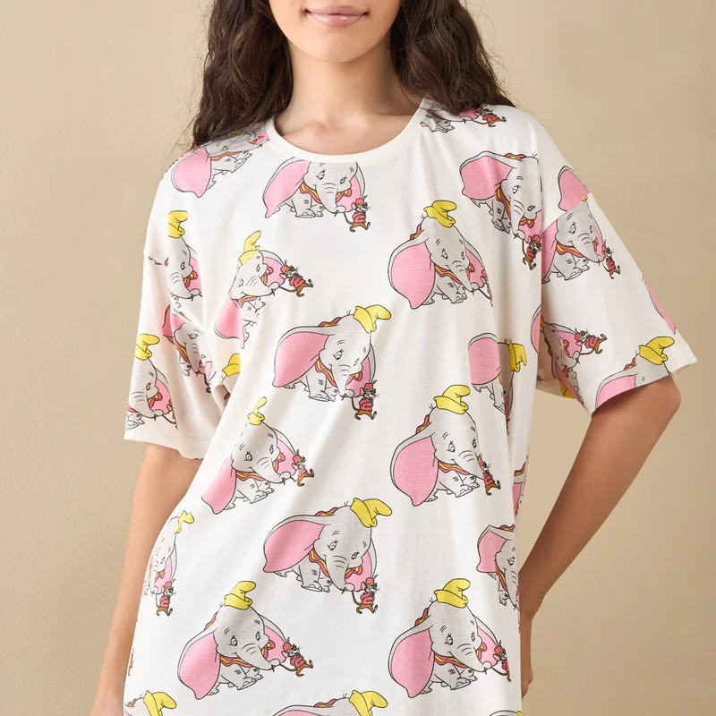 Splash FAV Dumbo Print Sleepshirt with Short Sleeves