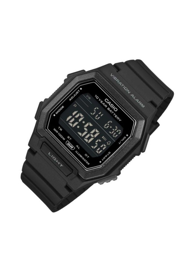 Casio W-738H-1BV Black Resin Digital Watch with LED Backlight & Stopwatch - Image 2
