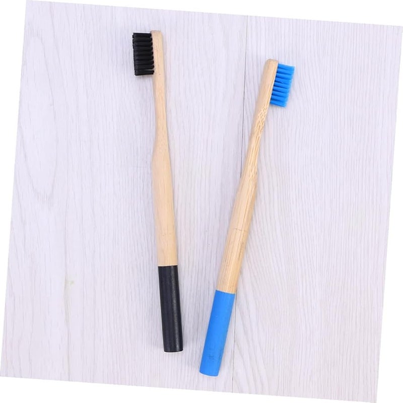 3Pcs Natural Biodegradable Toothbrush with Soft Charcoal Bristles for Adults Black - Image 4