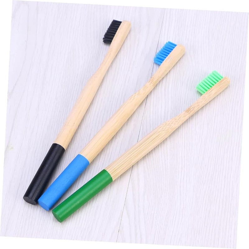 3Pcs Natural Biodegradable Toothbrush with Soft Charcoal Bristles for Adults Black - Image 5