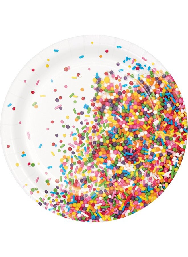 CREATIVE CONVERTING Confetti Sprinkles Dessert Plates, 24 ct - Image 1