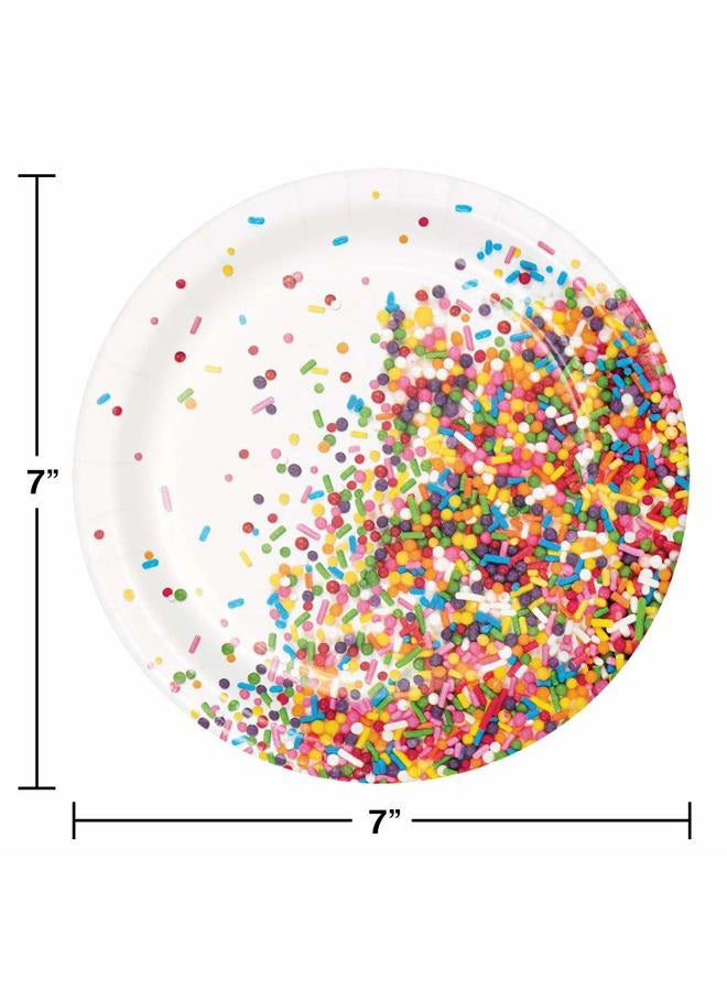 CREATIVE CONVERTING Confetti Sprinkles Dessert Plates, 24 ct - Image 2