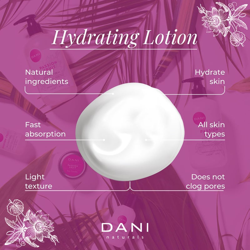 DANI Naturals Hand & Body Lotion - Juicy Passion Fruit Scented, Deep Hydration for Dry & Dull Skin with Shea Butter, Aloe Vera & Vitamin E, Vegan, Paraben-Free, 12 Oz - Image 4