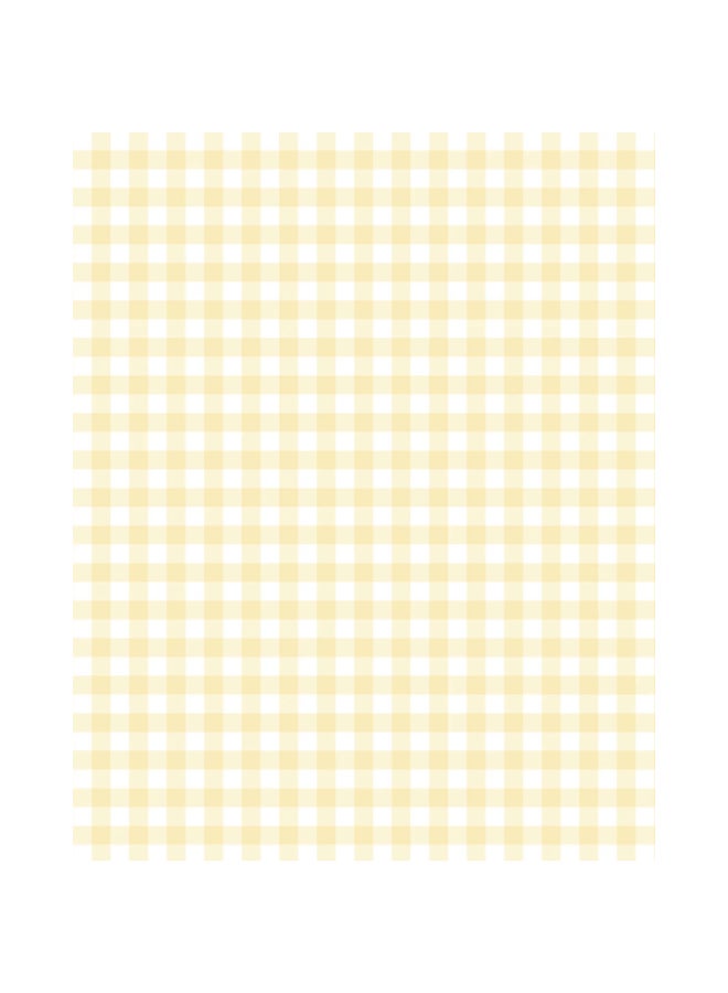 KadoDesign Ole Gingham Check Wrapping Paper Roll - Butter Yellow and White - Image 1