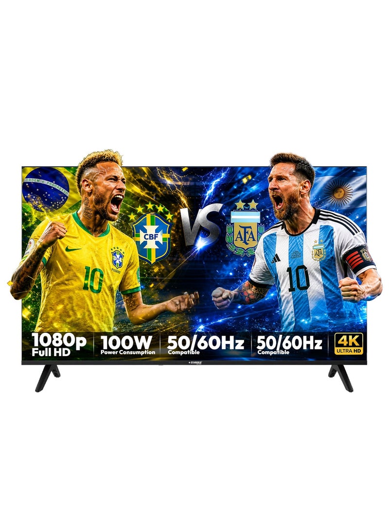STARGOLD 50 Inch 4K UHD Smart LED TV Android 14, Frameless DLED Display, HDR, Dolby Audio, WiFi & Bluetooth 5.1, DVB-T2/S2, 3 HDMI, 2 USB, Ultra HD 3840×2160 Smart Television, SG-L5026SMART - Image 1