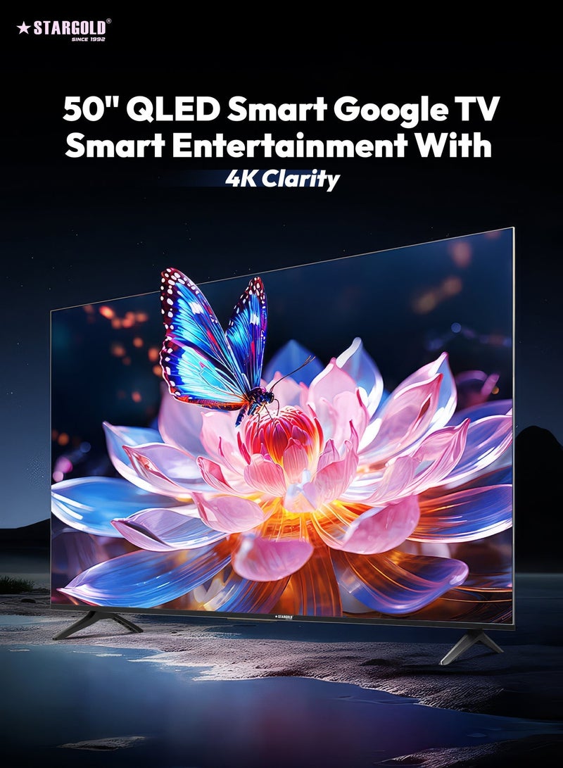 STARGOLD 50 Inch 4K UHD Smart LED TV Android 14, Frameless DLED Display, HDR, Dolby Audio, WiFi & Bluetooth 5.1, DVB-T2/S2, 3 HDMI, 2 USB, Ultra HD 3840×2160 Smart Television, SG-L5026SMART - Image 3