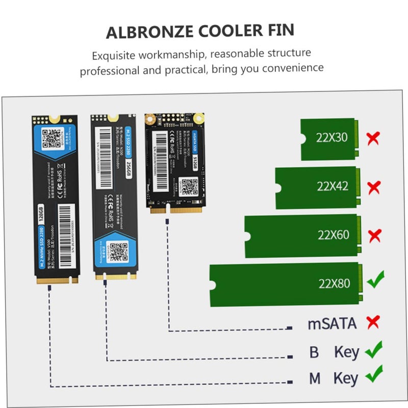 Aluminum Copper Alloy SSD Heatsink Cooler with Inclined Wind Guide Design Efficient Heat Dissipation - Image 3