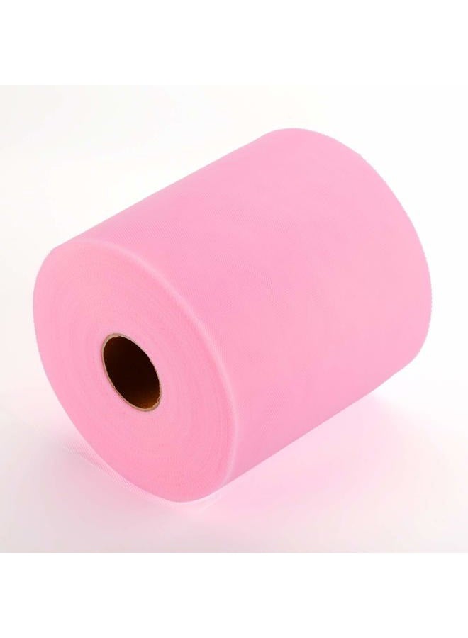 Miegecha Tulle Rolls 6” by 100 Yards (300 feet) Tulle Roll Spool Fabric for DIY Tutu Skirts Wedding Baby Shower Crafts Decorations Party Supplies (Light Pink) - Image 2