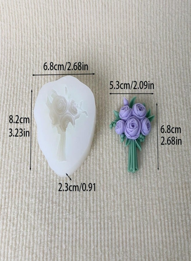 NINEXY 3D Flower Bouquet Candle Soap Silicone Molds Fondant Chocolate Candy Cake Decorating Mould Resin Clay Baking Pastry Tools (Peony) - Image 2