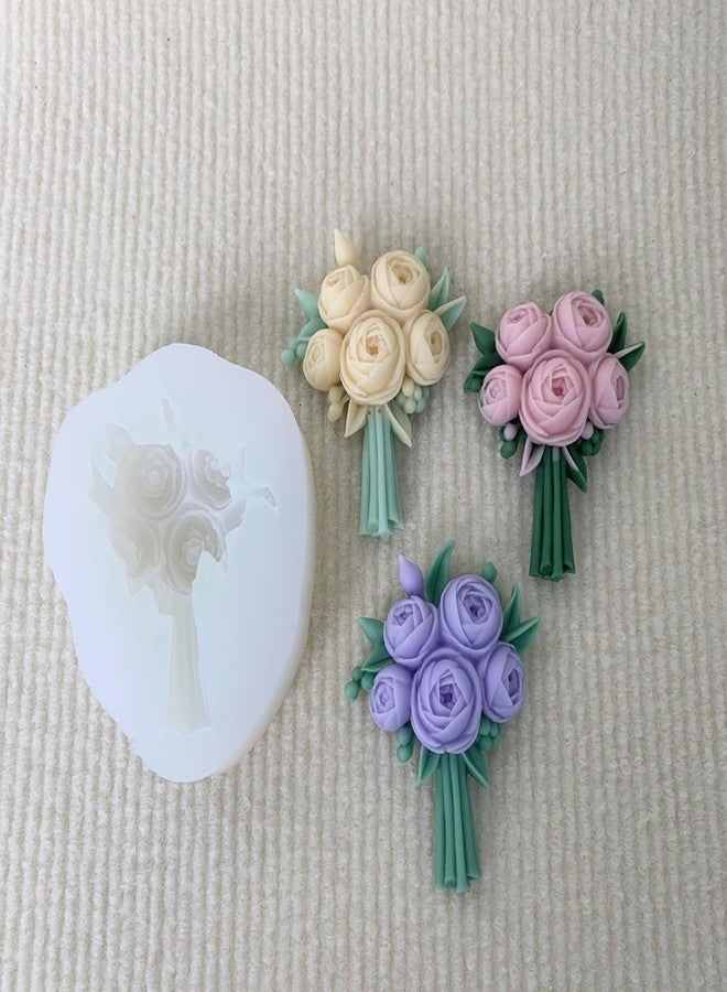 NINEXY 3D Flower Bouquet Candle Soap Silicone Molds Fondant Chocolate Candy Cake Decorating Mould Resin Clay Baking Pastry Tools (Peony) - Image 5