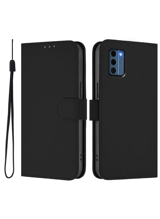 اس-توب جراب لهاتف Nokia C300 مصنوع من الجلد بلون سادة مع حبل تعليق - Image 2