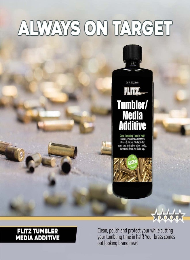Flitz Tumbler Media Additive - 7.6oz Bottle of USA-Made Brass Cleaner Reloading Liquid for Ammo, Copper, & All Metals - Ammonia-Free Tumbling Polish to Remove Oxidation, Powder Residue (1 Pack) - Image 5