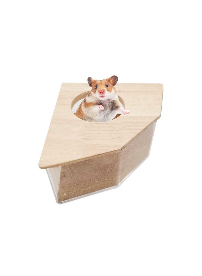 كاثسون صندوق استحمام رمل الهامستر من كاثسون، حوض استحمام شفاف من الأكريليك للحيوانات الصغيرة، حوض استحمام للخنازير الغينية، حاوية رمل للحفر، ملحقات قفص للقوارض، الجربوع، الفئران، القنفذ، الشنشيلة (الخماسي) - Image 1