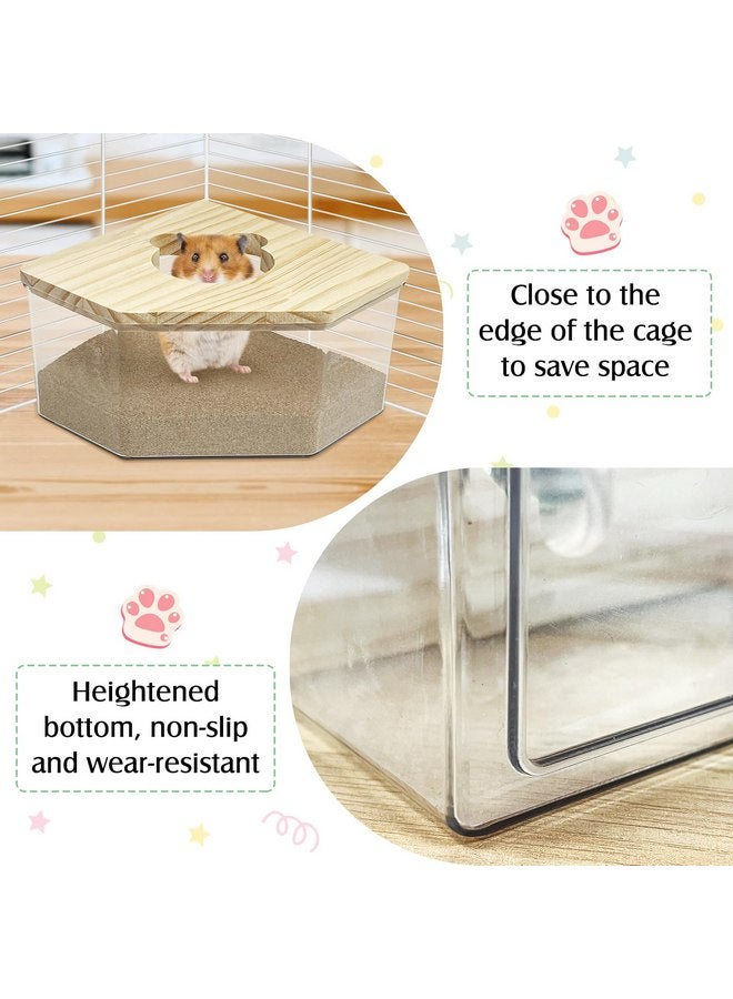 كاثسون صندوق استحمام رمل الهامستر من كاثسون، حوض استحمام شفاف من الأكريليك للحيوانات الصغيرة، حوض استحمام للخنازير الغينية، حاوية رمل للحفر، ملحقات قفص للقوارض، الجربوع، الفئران، القنفذ، الشنشيلة (الخماسي) - Image 4