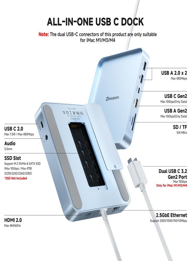 Minisopuru DS802PROiMac ملحقات لجهاز iMac M1/M3/M4، أزرق - Image 2
