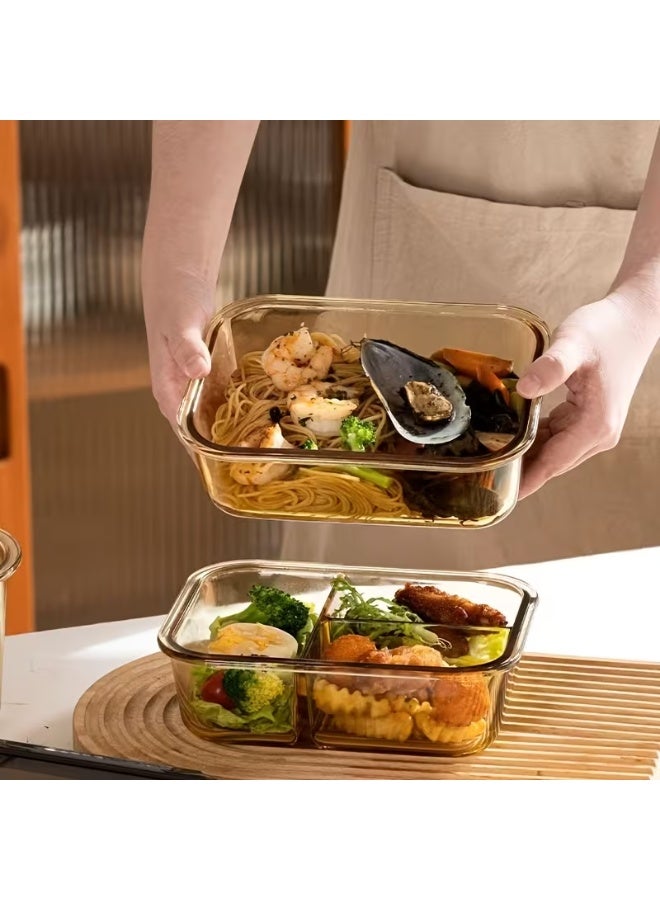 مومنت MOMENT 2 Pack High Borosilicate Glass Food Storage with 2 Compartment Set and Premium Insulated Lunch Bag - Image 2