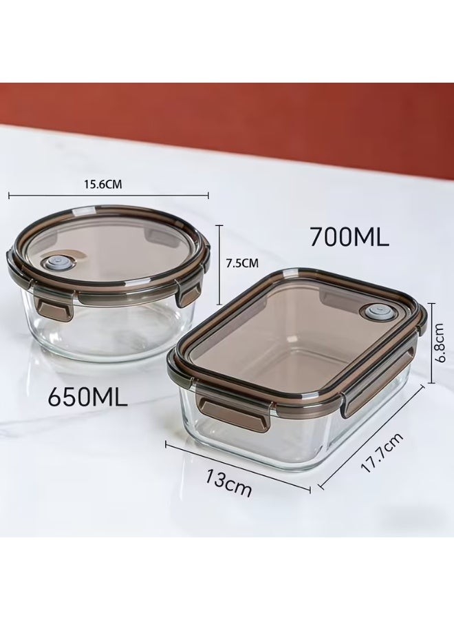 مومنت MOMENT 2 Pack High Borosilicate Glass Food Storage with 2 Compartment Set and Premium Insulated Lunch Bag - Image 3