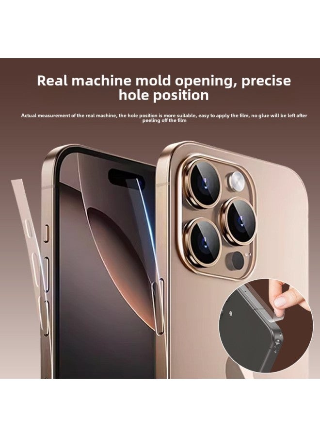 Applicable To Apple 16ProMax Transparent Invisible Phone Dust Frame Film Frosted Self-healing Side Film-Color:High-definition Hydrogel Film (bare Chip)-Size:Apple 16ProMax  - Image 4