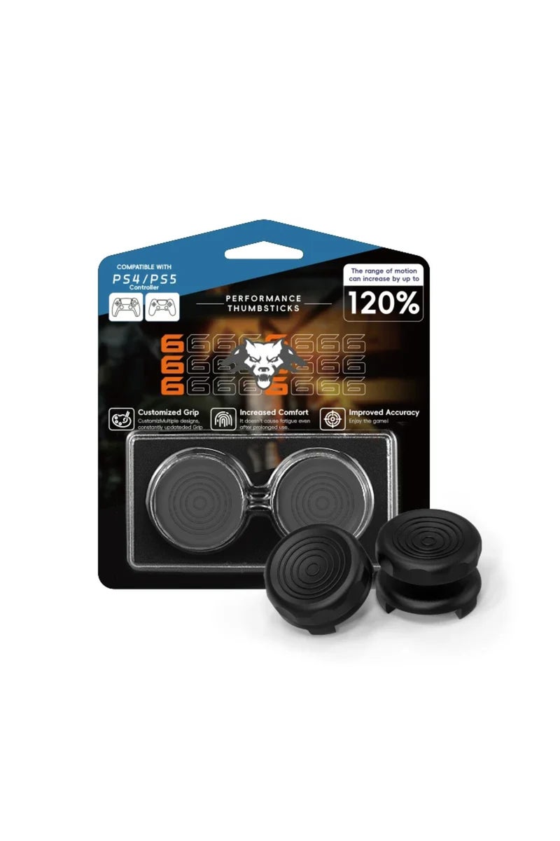 إيروريكس مقابض تحكم PS4 وPS5 عالية الأداء (عبوة من قطعتين) - غطاء عصا تحكم مانع للانزلاق، مرتفع ومنخفض الارتفاع