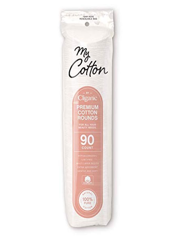 Cliganic N Premium Cotton Rounds For Face (3 Pack) | Makeup Remover Pads, Hypoallergenic, Lint-Free | 100% Pure Cotton  - Image 2