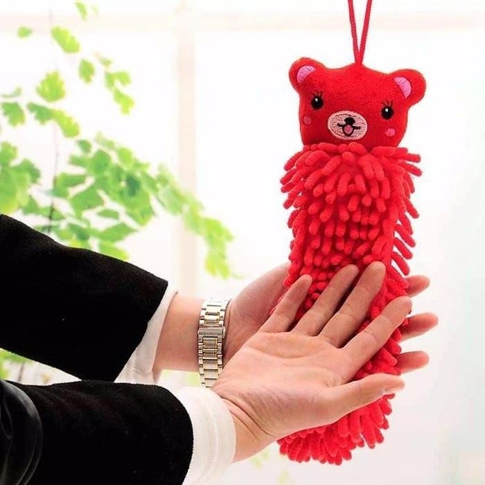 KICKZU 4Pcs Kitchen Hand Towels, Kitchen Napkins, Bathroom Towel Set, Cute Animal Dish Cloths Microfiber Cleaning Cloth Absorbent Washcloth with Hanging Loop for Kitchen and Bathroom - Image 4