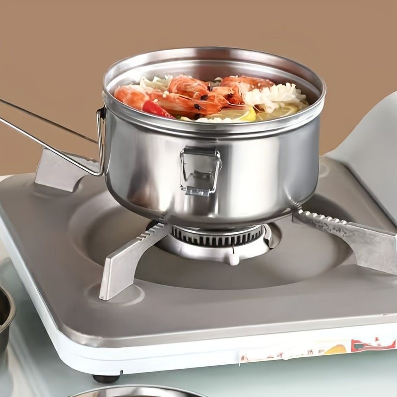 Stainless Steel 55 Inch Double Layer Lunch Box With Dish For Work Camping - Image 5