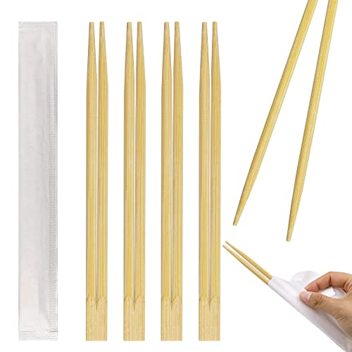 Deera Reusable Bamboo Wooden Chopsticks – 8 Inch – Individually Wrapped Hygienic – Sushi Noodles Ramen Rice Kitchen Dining – Pack of 25 - Image 1
