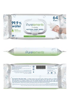 Pure Elements Purelements - Aloe Natural 99.9% Water Wipes - Pack of 4 - 256pcs  - Image 3