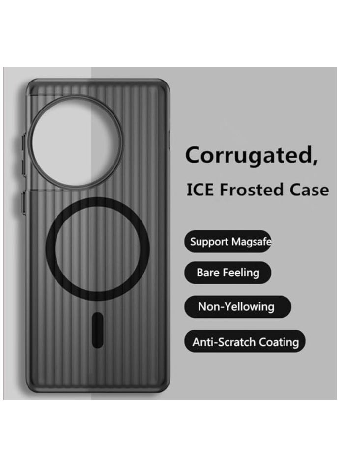 Compatible with OnePlus 12 Case Ultra Thin Corrugated Texture ICE Frosted Mag-Safe Shell for OnePlus 12 Translucent Magnetic Suction Wireless Charging Phone Cover