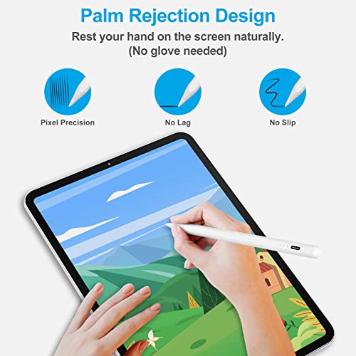 Xiron Stylus Pen for iPad (2025-2018), Fast Charge Pencil for iPad A16 11th/10/9/8/7/6 Gen, Air M3 & M2 2024 11"/13"/5/4/3th Gen, Pro M4 11"/13"/12.9", Mini A17 Pro 7/6/5, Palm Rejection, Tilt Sensitivity - Image 3